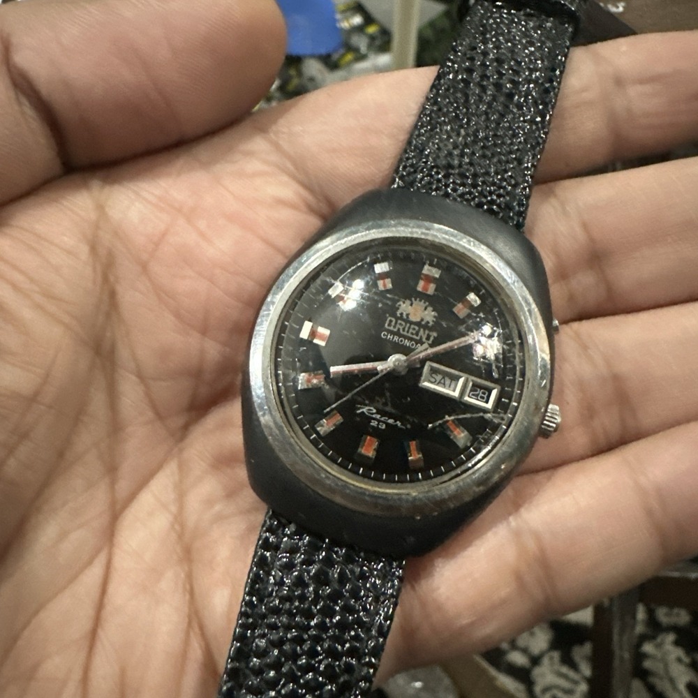 Working Vintage Orient Chronoace Racer 23 Jewels Automatic Mens Watch 37mm Runs